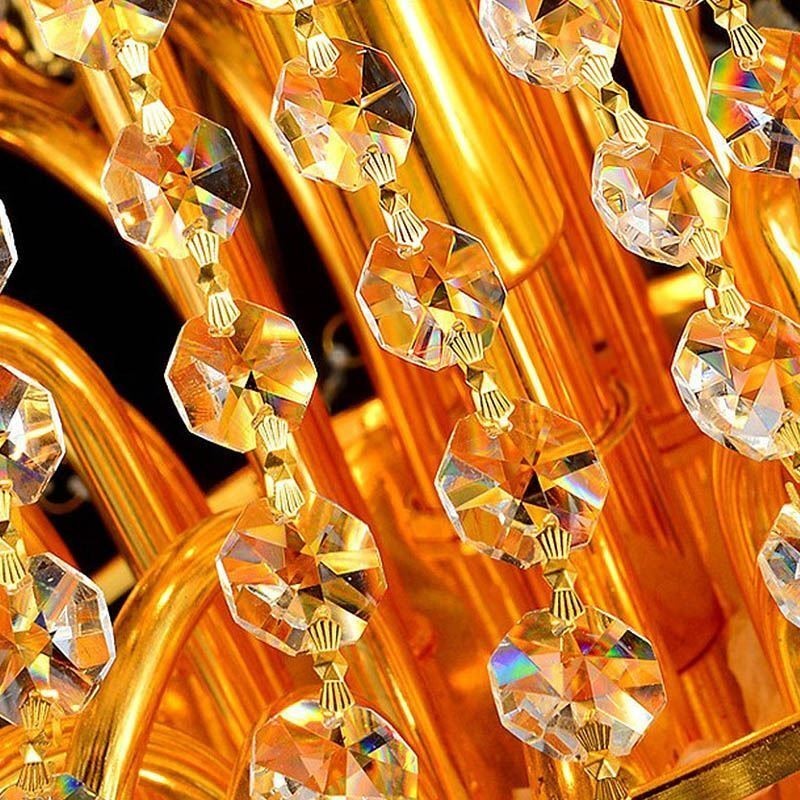 Lustre en cristal de luxe européen pour escalier duplex