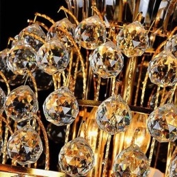 Lustre Empire en cristal rétro à longue suspension de luxe