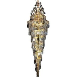 Lustre Empire en cristal élégant, long pendentif de luxe européen