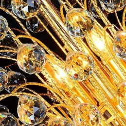 Lustre Empire en cristal élégant, long pendentif de luxe européen