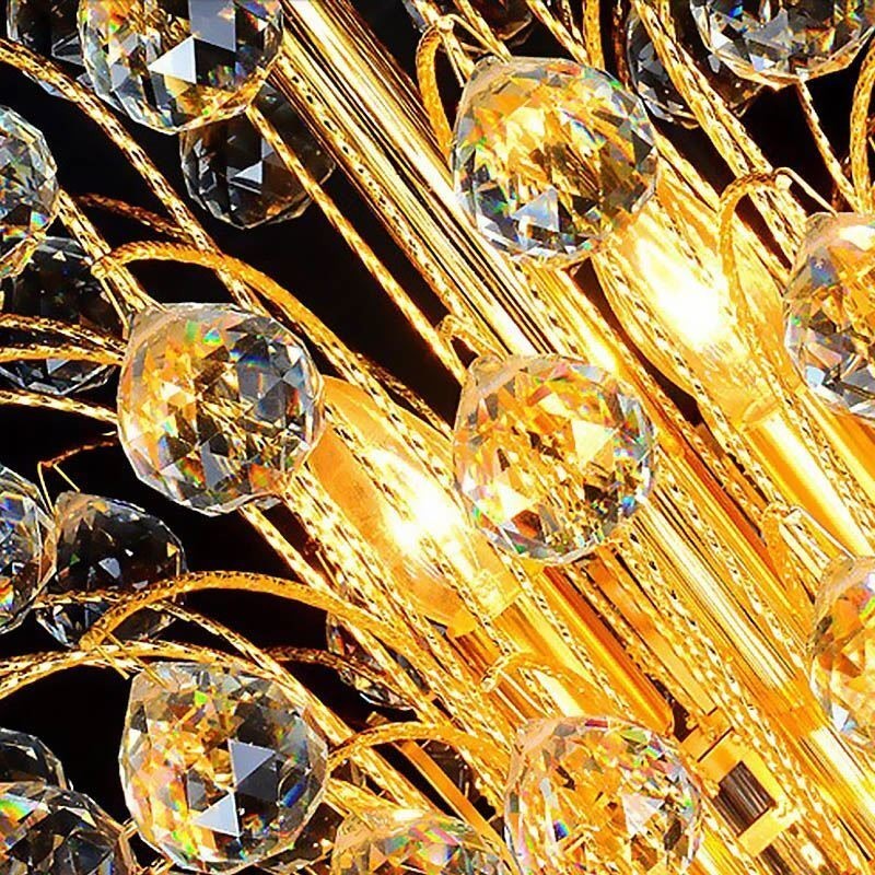 Lustre Empire en cristal élégant, long pendentif de luxe européen