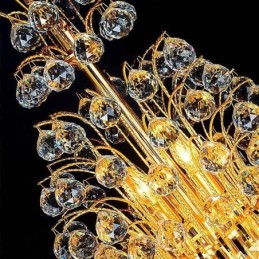 Lustre Empire en cristal élégant, long pendentif de luxe européen