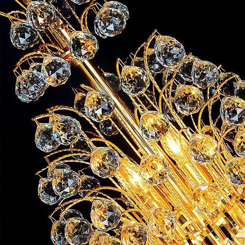 Lustre Empire en cristal élégant, long pendentif de luxe européen