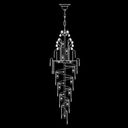 Lustre Empire en cristal élégant, long pendentif de luxe européen