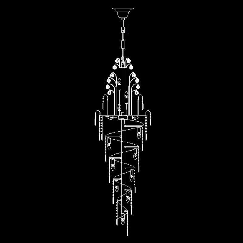 Lustre Empire en cristal élégant, long pendentif de luxe européen