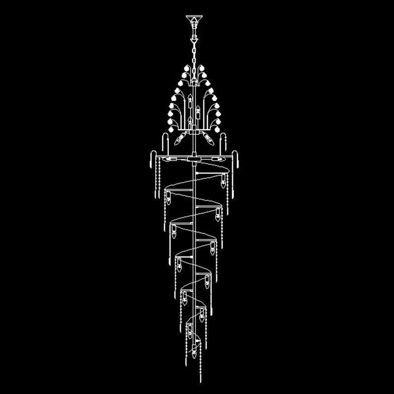 Lustre Empire en cristal élégant, long pendentif de luxe européen