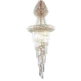 Lustre en cristal de luxe moderne européen gracieux long pendentif duplex escalier