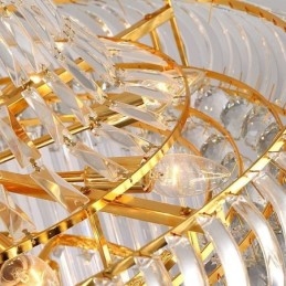 Lustre en cristal de luxe moderne européen gracieux long pendentif duplex escalier