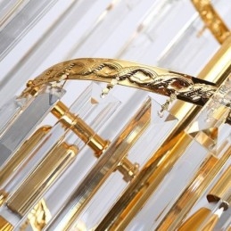 Lustre en cristal de luxe moderne européen gracieux long pendentif duplex escalier