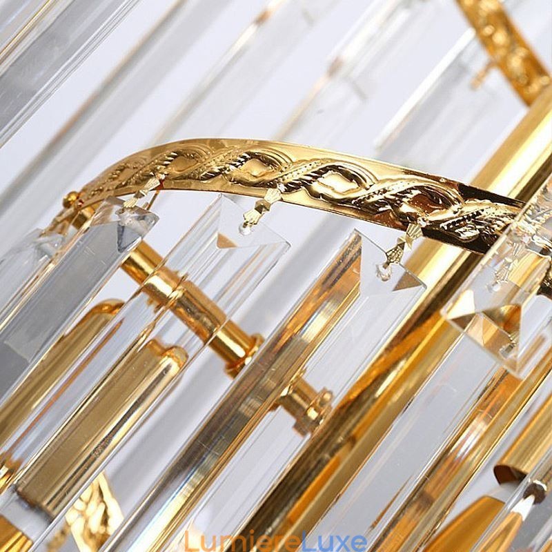 Lustre en cristal de luxe moderne européen gracieux long pendentif duplex escalier
