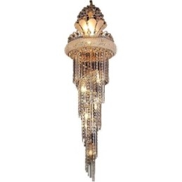 Lustre en cristal gracieux, moderne, simple, long, pendentif, escalier duplex