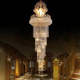 Lustre en cristal gracieux, moderne, simple, long, pendentif, escalier duplex