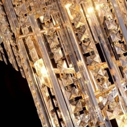 Lustre en cristal gracieux, moderne, simple, long, pendentif, escalier duplex