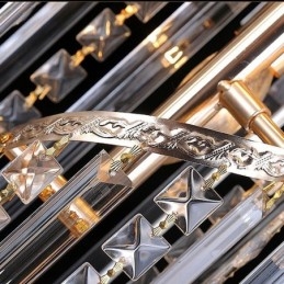 Lustre en cristal gracieux, moderne, simple, long, pendentif, escalier duplex