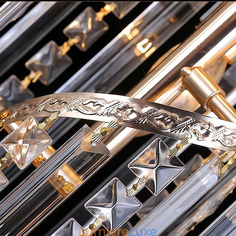 Lustre en cristal gracieux, moderne, simple, long, pendentif, escalier duplex