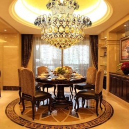 Lustre Empire doré moderne, suspension simple en cristal
