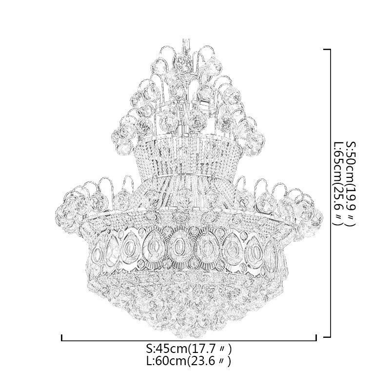 Lustre Empire doré moderne, suspension simple en cristal