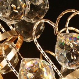 Lustre Empire doré moderne, suspension simple en cristal
