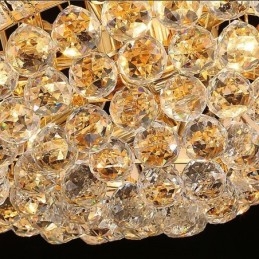 Lustre Empire en cristal contemporain, suspension dorée, style Lotus
