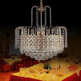 Lustre en cristal de luxe, suspension moderne et élégante