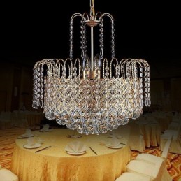 Lustre en cristal de luxe, suspension moderne et élégante