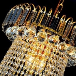 Lustre en cristal élégant, suspension européenne, long lustre suspendu, escalier duplex