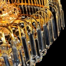 Lustre en cristal élégant, suspension européenne, long lustre suspendu, escalier duplex
