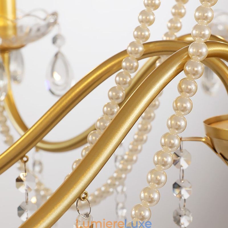Suspension en cristal américain de style campagnard, plafonnier créatif en fer