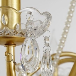 Suspension en cristal américain de style campagnard, plafonnier créatif en fer