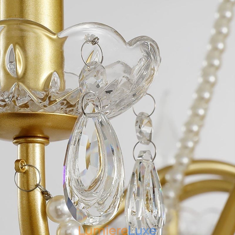 Suspension en cristal américain de style campagnard, plafonnier créatif en fer