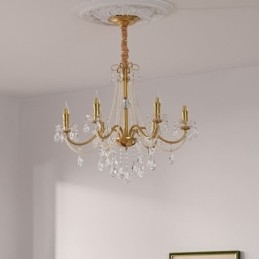 Suspension en cristal américain de style campagnard, plafonnier créatif en fer