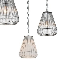 Lustre moderne contemporain en verre chromé