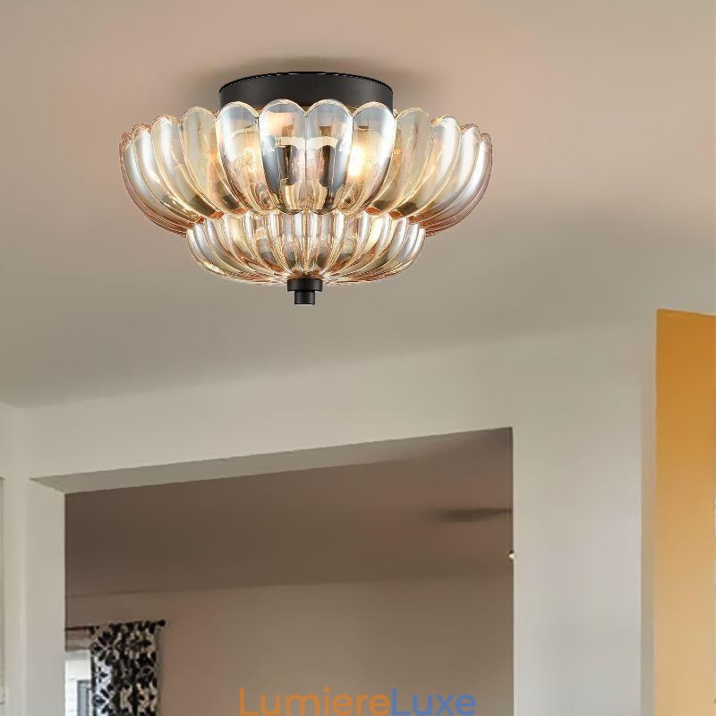 Plafonnier moderne et simple à montage encastré avec base en forme de lotus