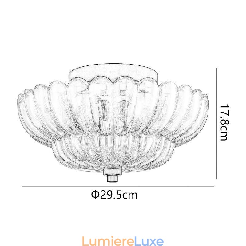 Plafonnier moderne et simple à montage encastré avec base en forme de lotus