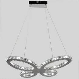 Lustre moderne contemporain en métal chromé