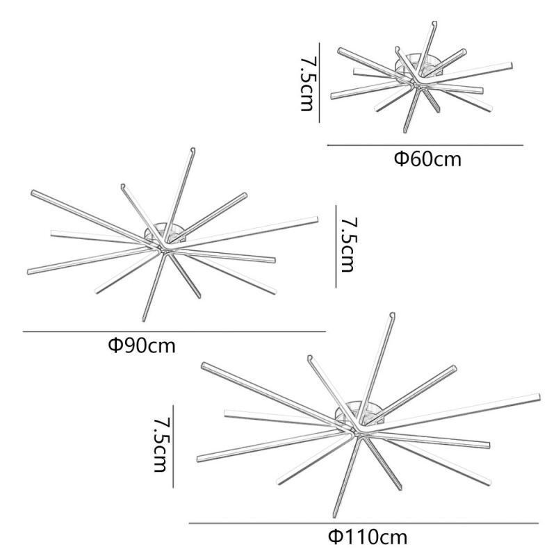 Plafonnier encastré moderne minimaliste en forme de feux d'artifice