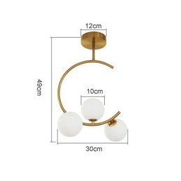 Plafonnier encastré moderne et simple à trois têtes en verre blanc laiteux G9 5 W