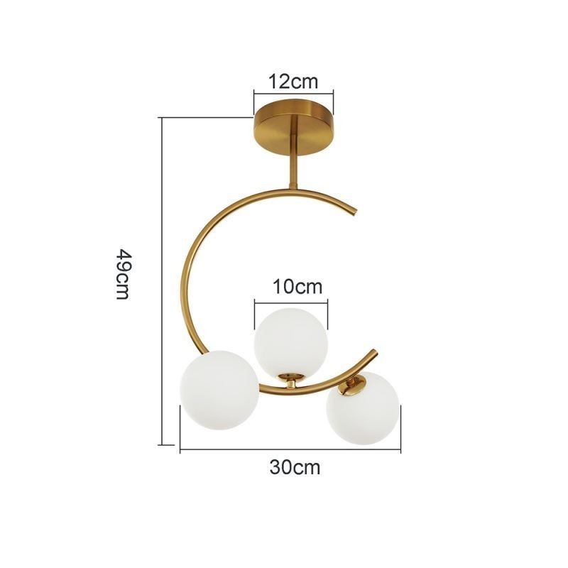 Plafonnier encastré moderne et simple à trois têtes en verre blanc laiteux G9 5 W