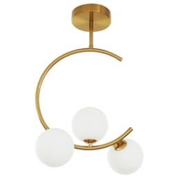 Plafonnier encastré moderne et simple à trois têtes en verre blanc laiteux G9 5 W