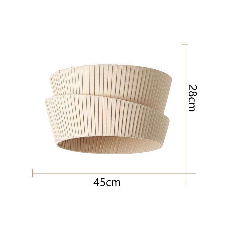 Plafonnier encastré Wabi Sabi de style crème français avec abat-jour en tissu double couche