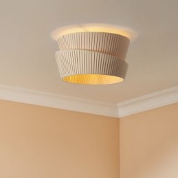 Plafonnier encastré Wabi Sabi de style crème français avec abat-jour en tissu double couche