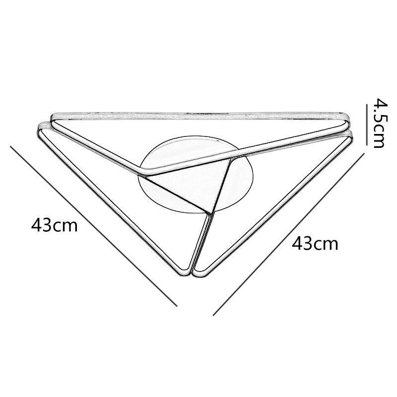 Plafonnier triangulaire minimaliste encastré