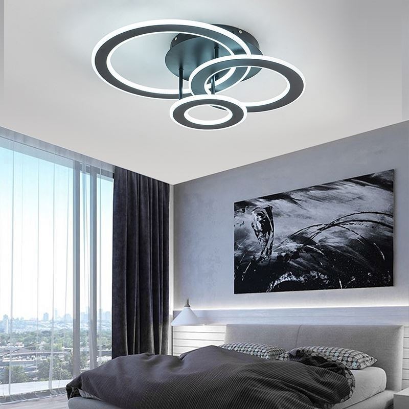 Plafonnier rond triple en acrylique à montage encastré