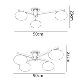 Plafonnier en verre nordique créatif en fer forgé