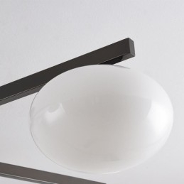 Plafonnier en verre nordique créatif en fer forgé