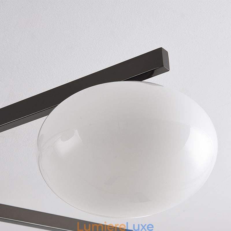 Plafonnier en verre nordique créatif en fer forgé