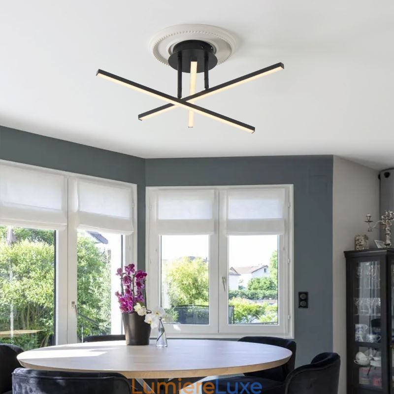 Plafonnier moderne et simple en aluminium à bande artistique