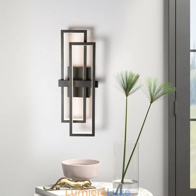 Plafonnier carré géométrique minimaliste en aluminium à encastrer