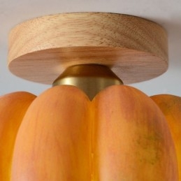 Plafonniers rétro japonais à tête unique en forme de citrouille