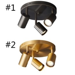 Plafonnier moderne noir doré avec 3 lumières, éclairage d'intérieur en cuivre